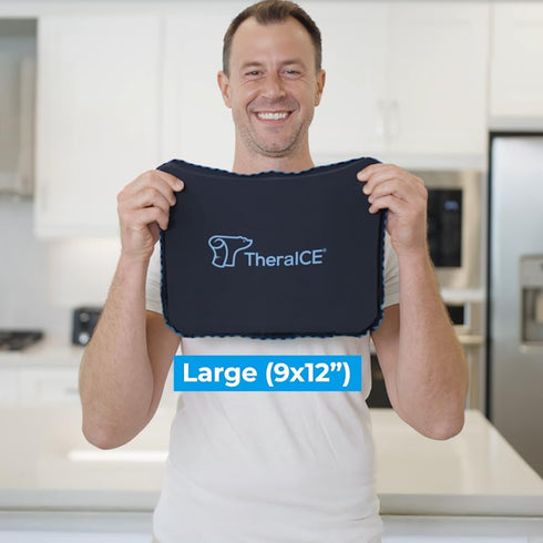 TheraICE PROpack Ice Pack for Injuries, Reusable Cold Gel Compress for Muscular Pain, 9 x 12 Flexible Wrap for Aches