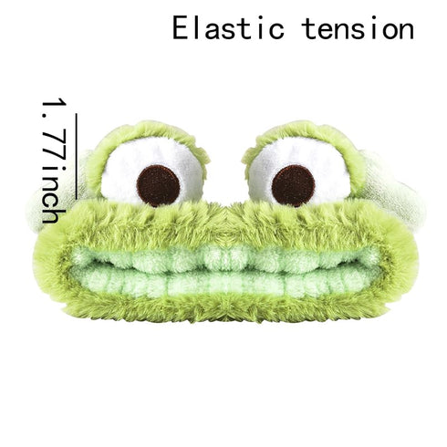Frog Headband Headwear for Women Cute Animal Makeup Headbands Hairband Spa Skincare Head Band Wraps for Washing Face Lovely Hair Accessories Decoration for Women Girls Elastic Shower Headband