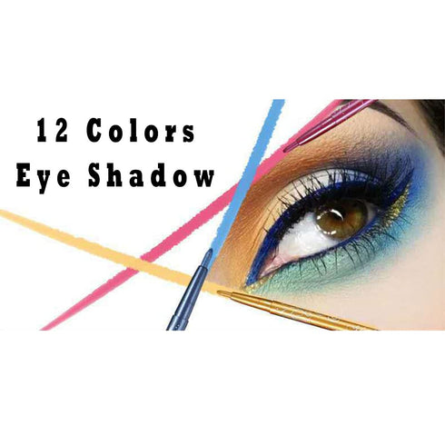 Eyeliner Pencils - 12 Colors Retractable Eye Makeup Liners, Easy Apply Colored Eyebrow Pencil, Waterproof Soft Crayon