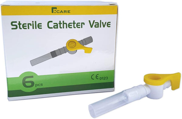 Catheter Valves (Pack of 6), Urine Drainage Bag Valve, Sterile Alternative to Leg Bags