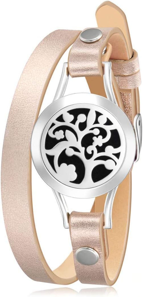 Wild Essentials Arbol Tree Essential Oil Leather Wrap Bracelet Diffuser Kit, Gift Set with Inner Calm Essential Oil