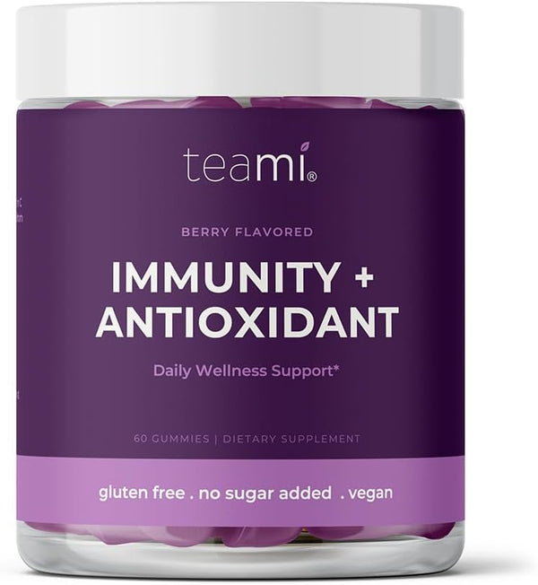Teami Elderberry Vitamin C and Zinc Gummies, 60 Gummies, Immune Support, Non-GMO, Sugar-Free