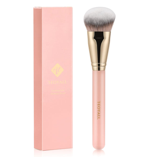 TEOYALL Flat Angled Foundation Brush, Large Kabuki Brush for Base Makeup with Dense Synthetic Bristles Liquid Cream