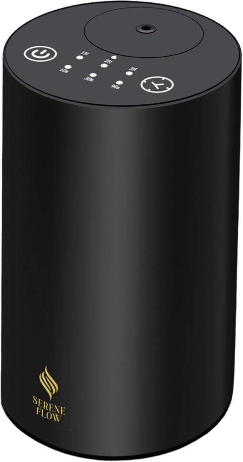 Sereneflow Waterless Essential Oil Diffuser, battery-operated cordless aromatherapy diffuser with timer & 3