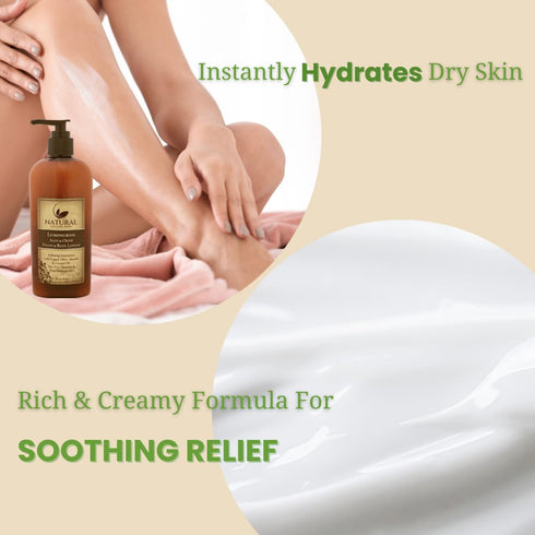 Moisturizing & Firming Lemongrass Body Lotion & Hand Cream, 8oz Natural Moisturizer for Dry Skin