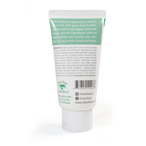 Island Soap and Candle Works Shea Butter Body Cream, 3 Fl oz, Pineapple Paradise, Moisturizer for Dry Skin