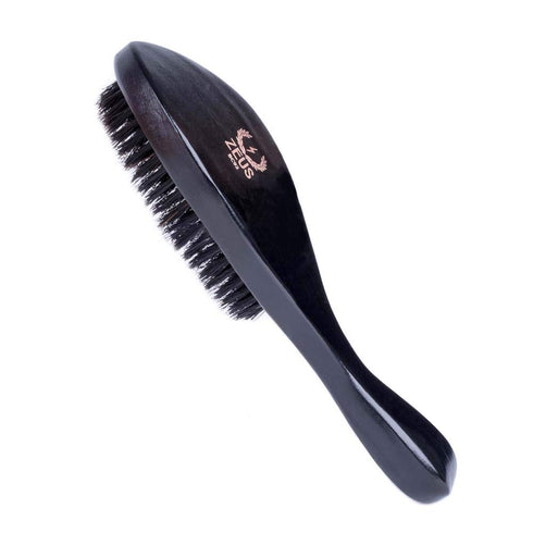ZEUS Premium Hair Brush, Men's Grooming Beard & Hair Brush, 100% Boar Bristle & Beech Wood Handle