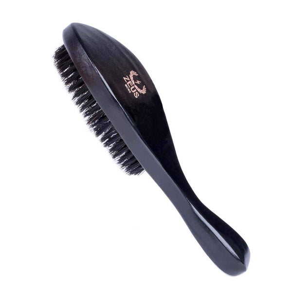 ZEUS Premium Hair Brush, Men's Grooming Beard & Hair Brush, 100% Boar Bristle & Beech Wood Handle