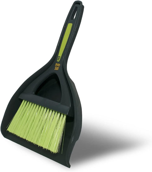Pine-Sol Mini Dustpan and Brush Set | Portable, Compact Dust Pan and Hand Broom for Cleaning, Green
