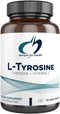 Designs for Health L-Tyrosine 1200mg, Tyrosine + 100mg Vitamin C Supplement, 120 Capsules