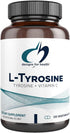 Designs for Health L-Tyrosine 1200mg, Tyrosine + 100mg Vitamin C Supplement, 120 Capsules