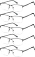 EYECEDAR 5 Pack Blue Light Blocking Reading Glasses for Men - Computer Eyeglasses, 2.00, Metal Half Frame