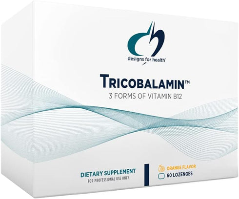Designs for Health B12 Tricobalamin Lozenges - 60 Lozenges, 3000mcg Triple B12 Quick Dissolve Tablets, Natural Orange