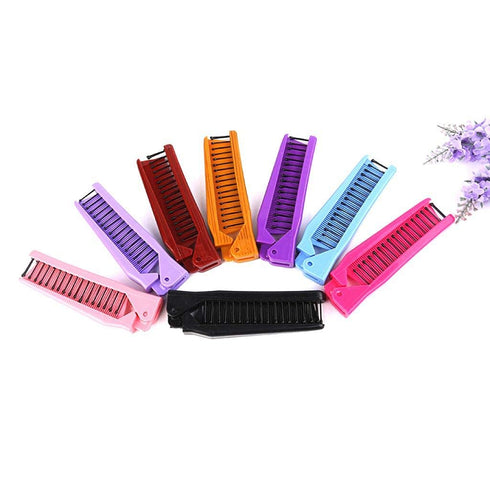 Louise Maelys Portable Travel Folding Hair Brush, Compact Pocket Double Headed Anti-static Comb