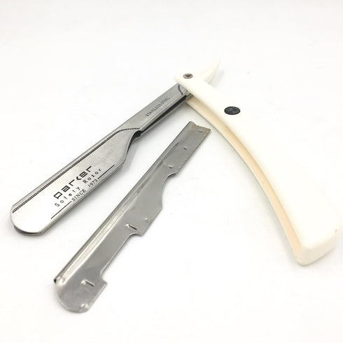 Parker PTW Professional Straight Razor with Replaceable Blades, Stainless Steel Design + 5 Platinum Half Blades