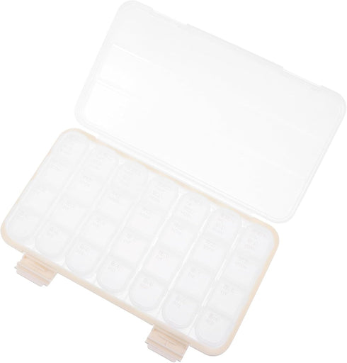 HEATSHAKING Portable 7-Day Pill Organizer Box, 28 Compartments Weekly Medicine Storage Container, Waterproof