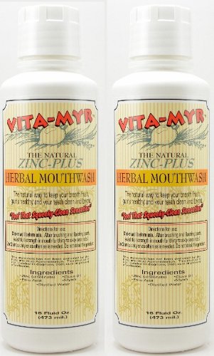 2 Pack Natural Mouthwash - Effective Herbal 16 oz, Vegan, Gluten-Free, Organic, No Alcohol, Great Taste