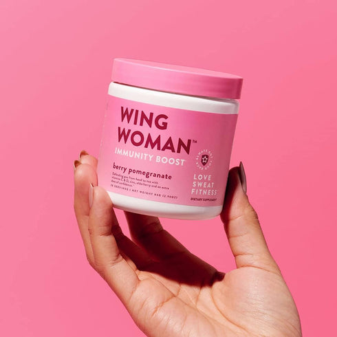 Love Sweat Fitness Immunity Boost Powder - 28 Servings - Wing Woman Berry Pomegranate - Vegan, No Sugar, Gluten Free