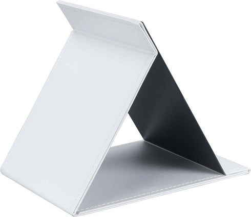ZBEIVAN 10x7 Inches Portable Folding Makeup Mirror, Frameless PU Leather Desk Mirror with Stand for Travel