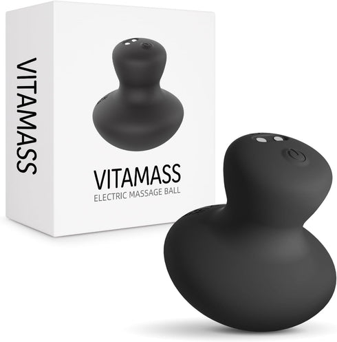 VITAMASS Handheld Massage Ball, Portable Waterproof Rechargeable Mini Massage Tool (Black)