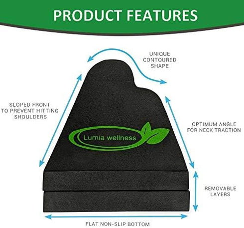 Cervical Orthotic Traction Device & Neck Stretcher, Firm Spinal & Neck Alignment Traction Block