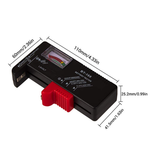Battery Tester, Universal Battery Checker for AAA AA C D 9V 1.5V Button Cell Batteries Model BT-168