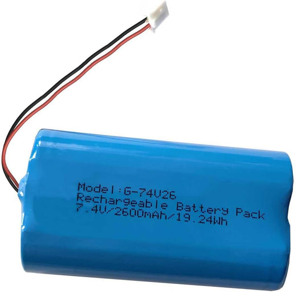 7.4V 2600mAh Rechargeable Li-ion Battery - with XH2.54-2P Connector Plug for LED Lighting, Electronic Equipment