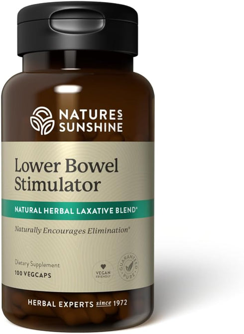 Nature's Sunshine Lower Bowel Stimulator, 100 Vegcaps, Helps Relieve Constipation and Detox