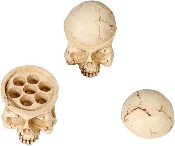 New Star Tattoo Ink Cup Holder, Hard Skull Resin Stand with 7 Holes for Tattoo Supplies and Permanent Makeup Kit