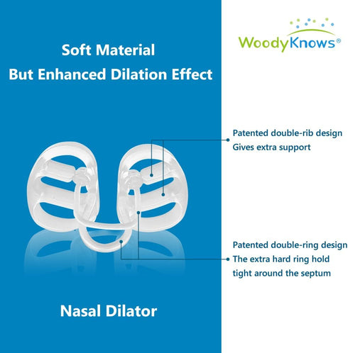 WoodyKnows Super-Support Nasal Dilator - Improves Sleep & Sports Airflow, Nasal Congestion Aid (M 4Pack)