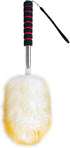 MKUN Lambs Wool Feather Duster, Extendable Stainless Steel Handle for Cleaning Fan, Windows, Blinds, Laptop, Furniture