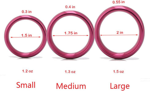 Metal Cock Testicle Ring Without Edges, Sexual Stimulation Device Prolonged Erection Sex Toy for Men (Red, Small)