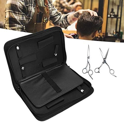 Scissors Storage Bag - Hair Stylist Scissor Holder Pouch PU Leather Salon Scissors Waterproof Hairdressing Tool Storage