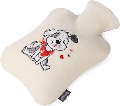 ORTOLY FLOUGE Hot Water Bottle with Animal Pattern Cover 1200ml Hot Water Bag