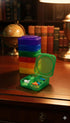Leezaule 4 7 4 Pill Organizer Times A Day Days Stackable Twist-Lock Rainbow Color-Coded Compartments Per Day