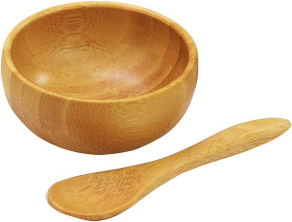 Mask Bowl - Cute Small Eco Bamboo Mask Mixing Tool Set for Ladies DIY Cosmetic