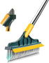2 in 1 Floor Brush Scrubber with Long Handle, 2023 Upgrade Stiff Bristle Cleaning Brush with Squeegee for Bathroom &