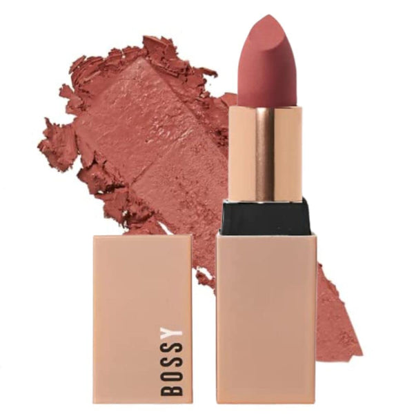Hydrating Vegan Lipstick with Vitamin E and Watermelon Seed Oil, Matte, Long Lasting (Focused - Pink Mauve Color)