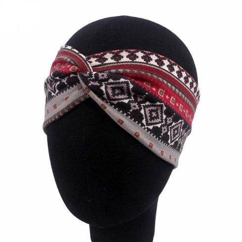 MarchQueen Boho Headbands for Women, Vintage Print Twisted Hair Bands, Stretchy Criss Cross Turban Headwrap (Boho-6pcs)