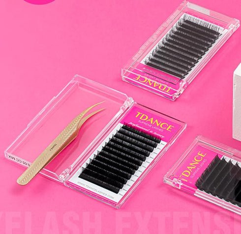 Premium Classic Lash Extensions TDANCE Semi Permanent Silk Volume Eyelash Extensions (DD, 0.05, 8mm)