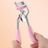 Stainless Steel Eyelash Curler with Comb, Pain-Free for All Eye Shapes, 5 Silicone Refill Pads, Light Pink