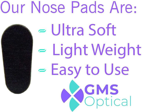 GMS Optical Soft Foam Self-Adhesive Nose Pads for Glasses, 15mm (5 Pair, Black)
