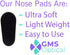 GMS Optical Soft Foam Self-Adhesive Nose Pads for Glasses, 15mm (5 Pair, Black)
