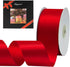 LIUYAXI Red Double Face Satin Ribbon 2" x 50 Yards for Crafts, Gift Wrapping, Bow Making, and More