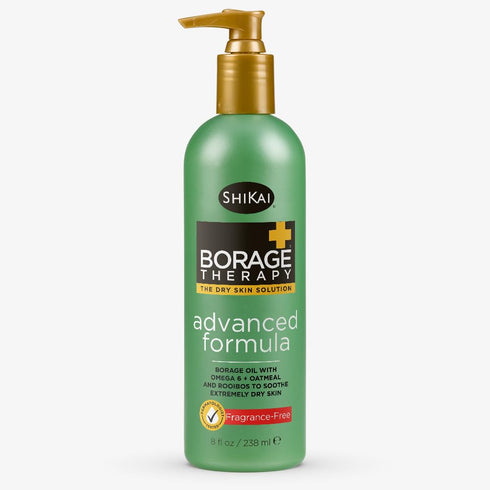 ShiKai Borage Therapy Body Moisturizer, 8 oz, Advanced Formula, Fragrance Free, Hydrating Lotion with Oatmeal & Shea