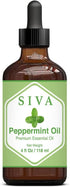 Siva Peppermint Essential Oil - 4 Fl Oz – Natural Peppermint Oil for Diffuser, Skin Care, Aromatherapy, Hair Care