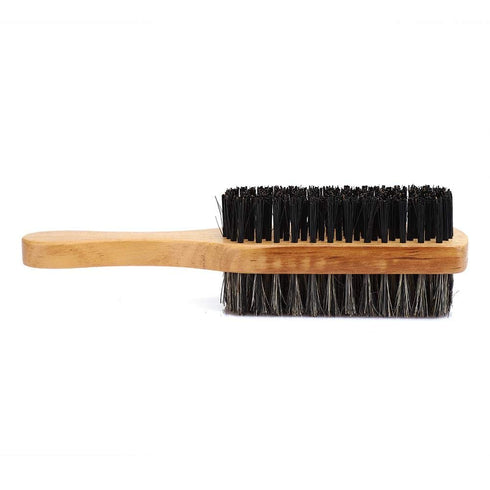 ZJchao Double Sided Beard Brush, Men's Mustache Brush with Wooden Handle, Bristle Nylon Mustache Comb for Beard Care