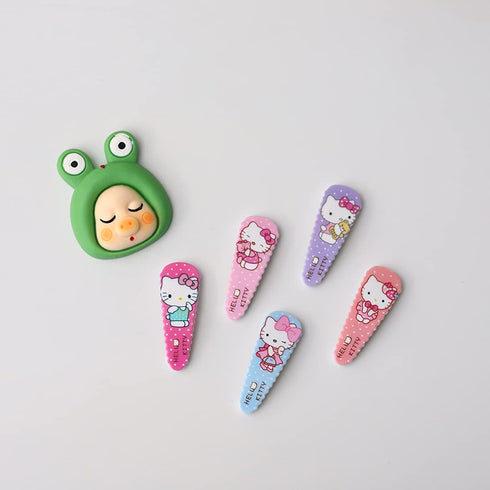 Hello Cat Hair Clips for Girls, Cute Barrettes, Metal Snap Hair Clips Accessories, 5 Pieces Gift