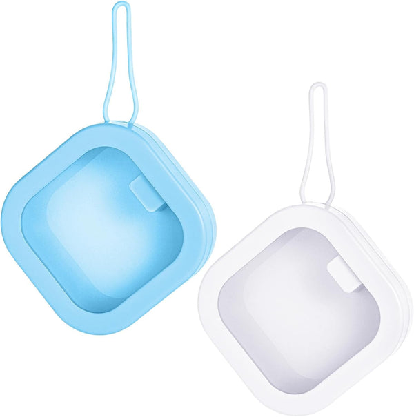 Prudiut Hair Tie Organizer, Small Hair Clip Jewelry Holder for Baby Teen Girl Women, Blue and White