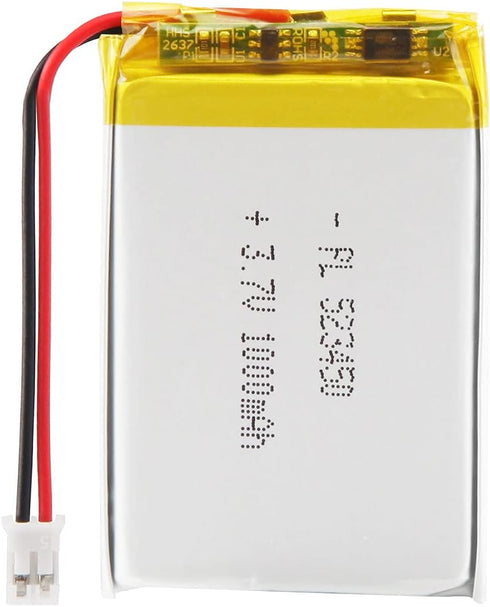 3.7V 1000mAh 523450 Lithium Polymer Ion Rechargeable Li-ion Battery with 2P PH 2.0mm Pitch Connector